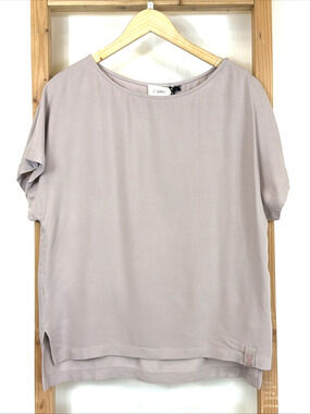 NWT Zhrill Taupe Cap Sleeve High Low Hem Scoop Neck Top #1409 Size S
